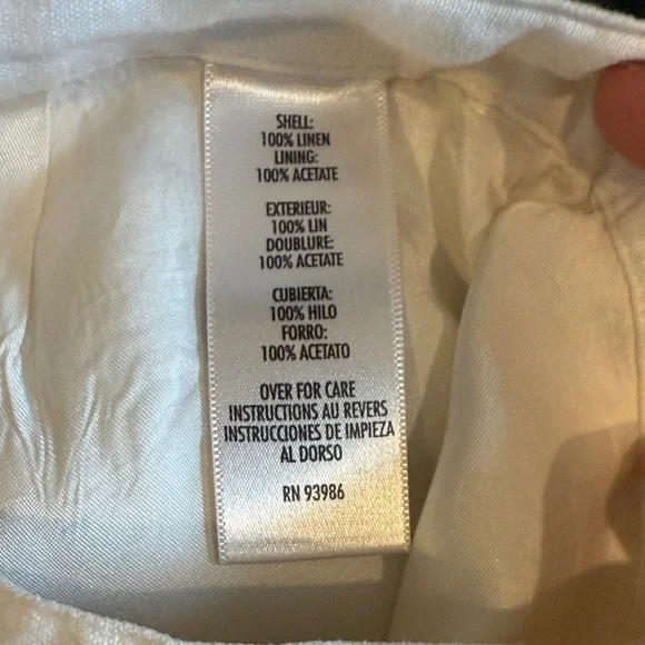 White Linen Pants, Size 2 - Picture 5 of 6